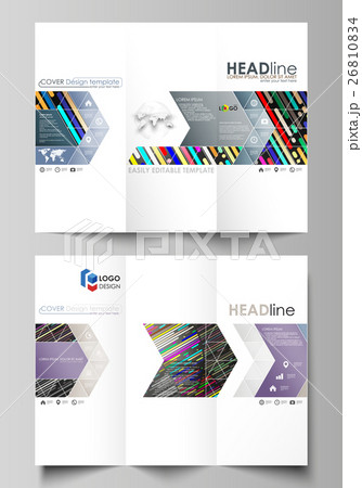 Tri-fold brochure business templates on both sides 26810834
