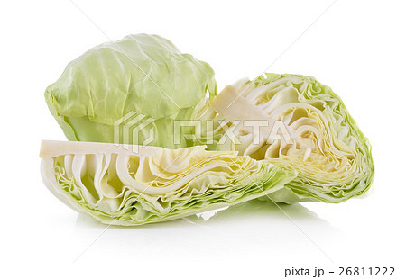 sliced cabbage on white background 26811222
