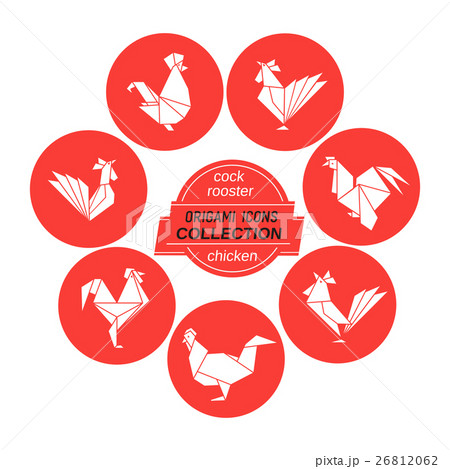 Origami roosters collection 26812062