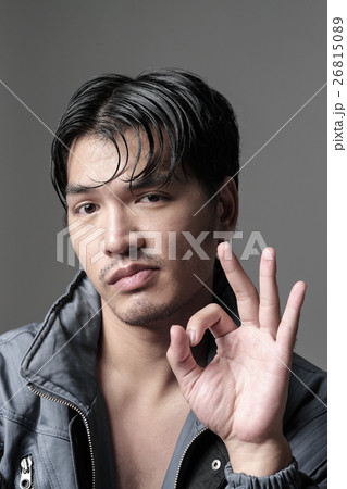 Portrait of Asian man in the jacket - Head shot Portrait of Asian man in the jacket - Head shot 26815089