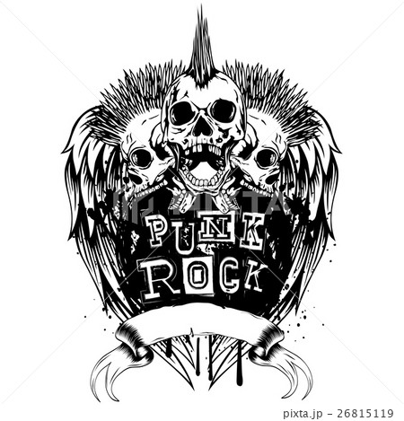 Skulls Punk Rockのイラスト素材