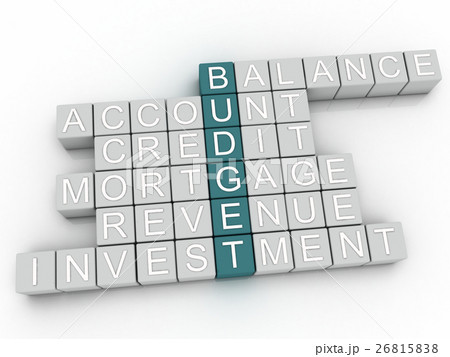 3d image BUDGET  issues concept word cloud  26815838