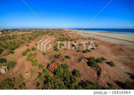 山武市　白幡　本須賀海水浴場付近を空撮 26816964