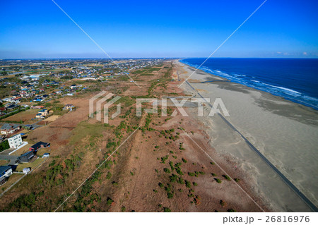 山武市　白幡　本須賀海水浴場付近を空撮 26816976