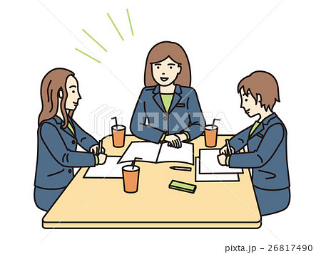 会議中の女性社員たちのイラスト素材 26817490 Pixta