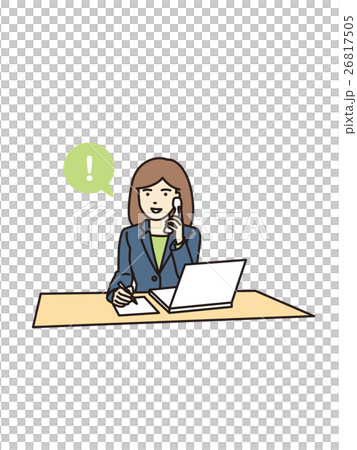 Female employees who support telephone Female employees who support telephone 26817505