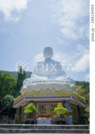 Big white buddha statue. Big white buddha statue. 26819404