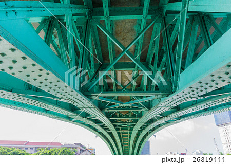 Steel lines under a bridge. Steel lines under a bridge. 26819444
