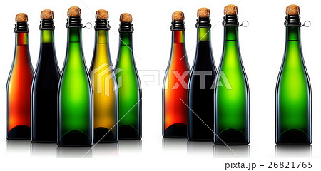 Bottle of beer, cider or champagne isolated Bottle of beer, cider or champagne isolated 26821765