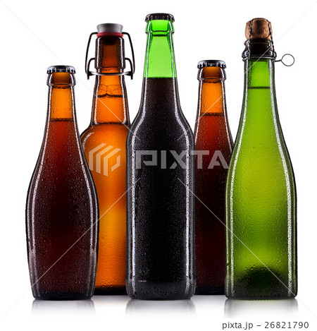 Set of beer bottles isolated 26821790