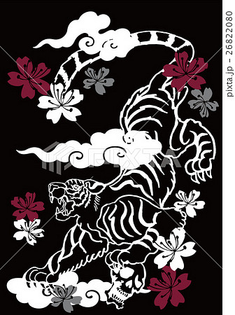 Japanese Pattern Tiger Stock Illustration 2680