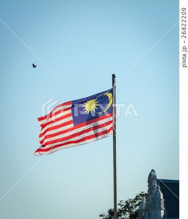 Malaysia flag waving on the blue sky 26822209