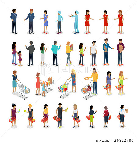Set of Customers and Sellers Characters Vector Set of Customers and Sellers Characters Vector 26822780
