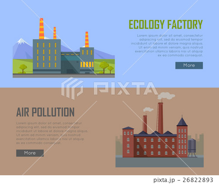 Ecology Factory and Air Pollution Plant Banners. 26822893