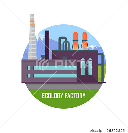 Ecology Factory. Eco Plant Icon in Flat Style. 26822896