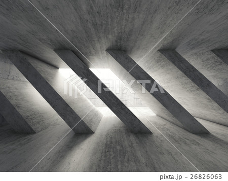 3d dark concrete interior with diagonal columns 3d dark concrete interior with diagonal columns 26826063