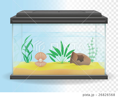 Transparent Aquarium Vector Illustrationのイラスト素材