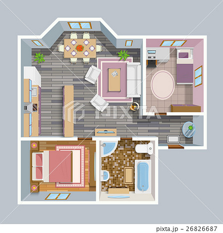 Architectural Flat Plan Top View Architectural Flat Plan Top View 26826687