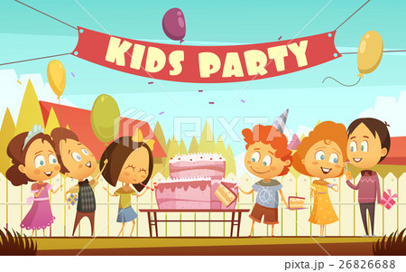 Kids Party Cartoon Background 26826688