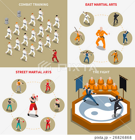 Martial Arts People Isometric 2x2 Icons Set Martial Arts People Isometric 2x2 Icons Set 26826868