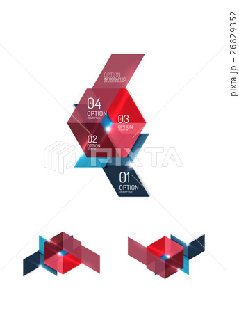 Set of abstract geometric paper graphic layouts 26829352