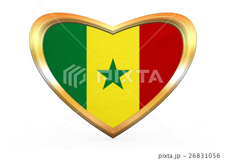 Flag of Senegal in heart shape, golden frame Flag of Senegal in heart shape, golden frame 26831056