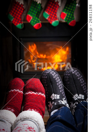 Two pairs of ornamented socks - Christmas family Two pairs of ornamented socks - Christmas family 26831198