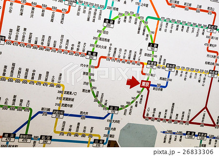 JR東京駅の路線図料金表 26833306
