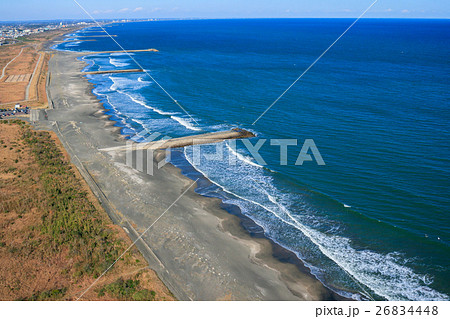 九十九里一宮町釣ヶ崎海岸 一宮東浪見海岸周辺を空撮 九十九里一宮町釣ヶ崎海岸 一宮東浪見海岸周辺を空撮 26834448