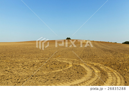 Wheel tracks on the field Wheel tracks on the field 26835288