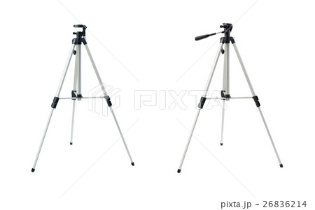 Set of Camera tripod over isolated white Set of Camera tripod over isolated white 26836214