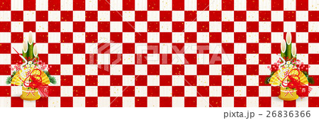 鶴　紅白　縁起物　背景  26836366