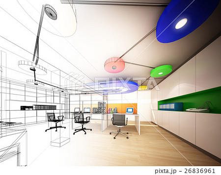 sketch design of interior office,3d rendering sketch design of interior office,3d rendering 26836961