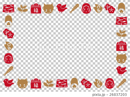 節分のアイコンフレーム素材 26837203