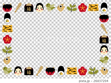節分のアイコンフレーム素材 26837204