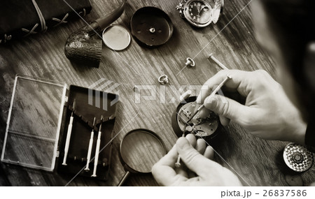 black and white photo watch clock repairing black and white photo watch clock repairing 26837586