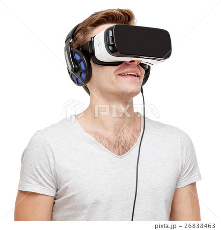 Man with virtual reality goggles Man with virtual reality goggles 26838463