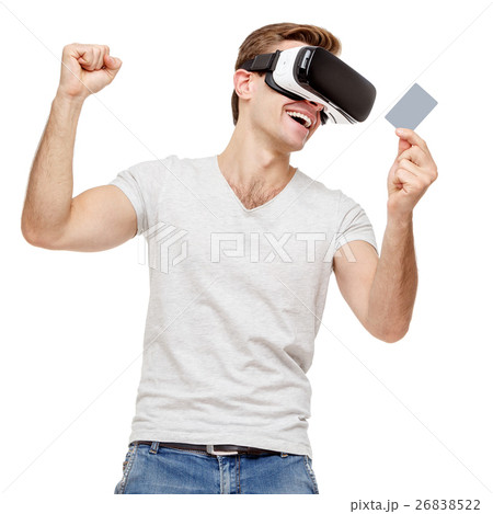 Man with virtual reality goggles 26838522