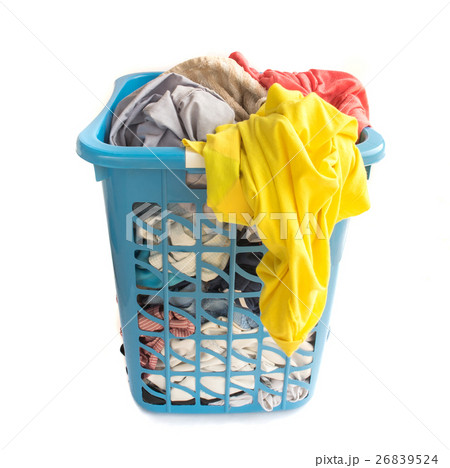 Clothes fabric basket on white background Clothes fabric basket on white background 26839524