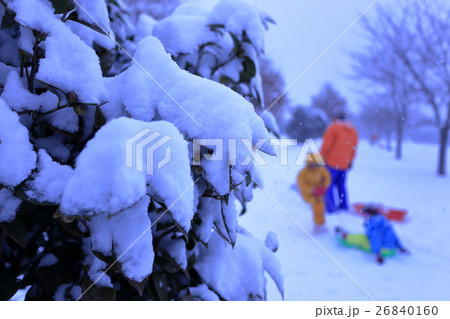 親子の雪遊び 26840160