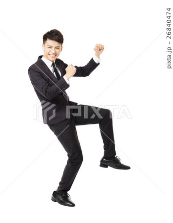 happy  young business man with successful gesture 26840474