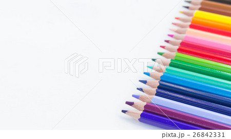 pencils color on white background, with copy space 26842331