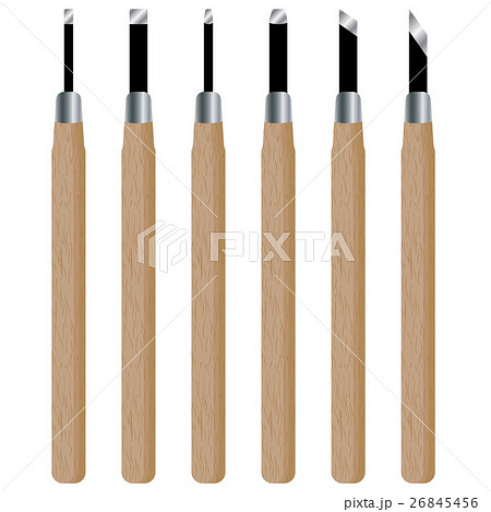 Wood carving knife set on white background. Wood carving knife set on white background. 26845456