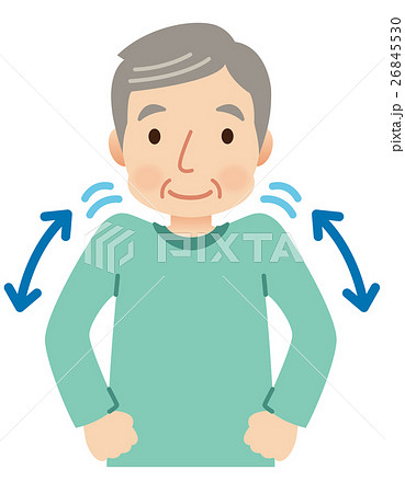 肩の体操 リハビリ 介護 高齢者のイラスト素材
