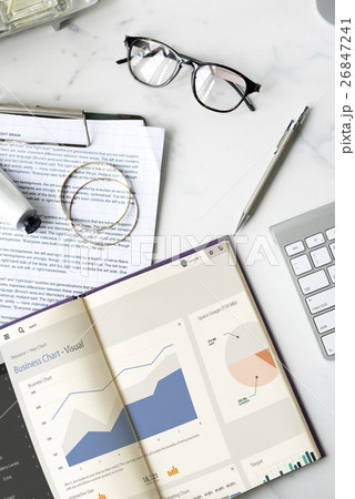 Statistic Histogram Information Marketing Report Concept 26847241