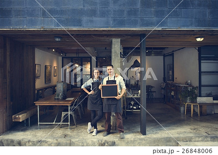 Couple Barista Coffee Shop Service Restaurant Concept 26848006