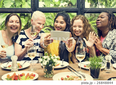 Women Communication Dinner Together Concept Women Communication Dinner Together Concept 26848844