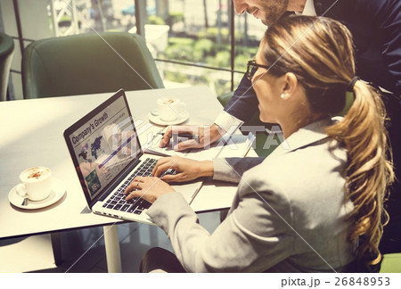 Business People Discussion Laptop Growth Success Concept 26848953