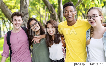 Diverse Group Young People Bonding Outdoors Concept 26849043