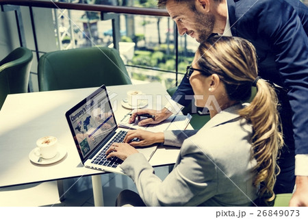 Business People Discussion Laptop Growth Success Concept 26849073